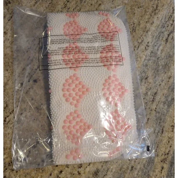 Vintage Dweck Purse Scallop Retro Beaded Pink Round Handles Lucite? - Picture 13 of 13